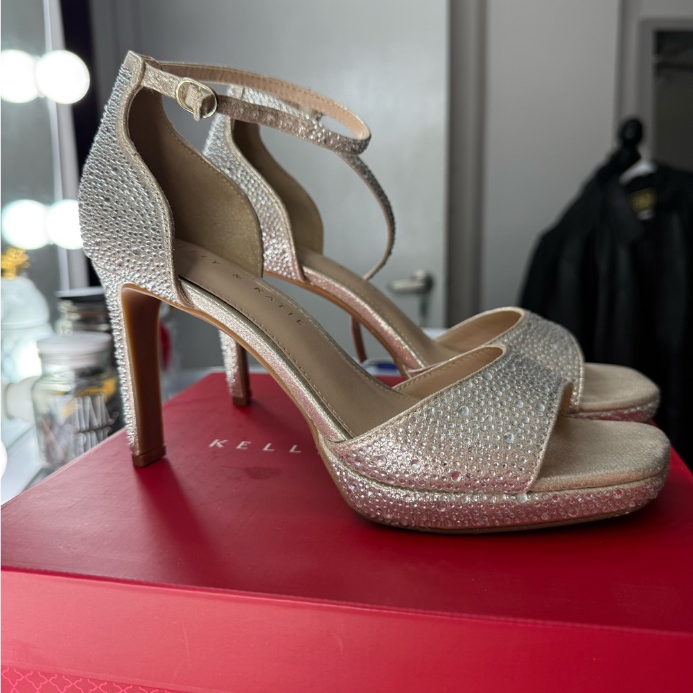 Kelly & Katie light gold shimmer heels